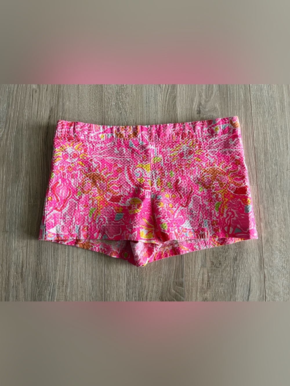 Lilly Pulitzer Girl’s Pink Shorts More Kinis in the Keys Pull-on Adjustable 14